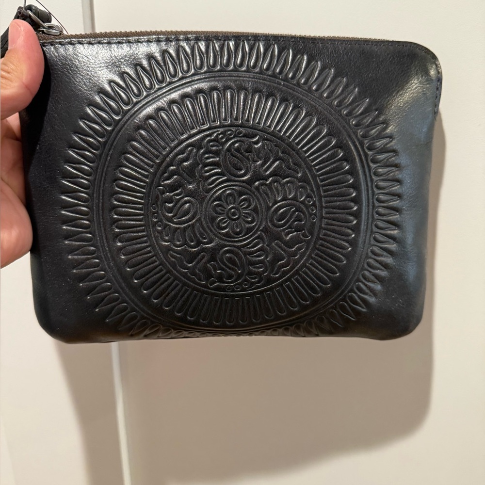 Patricia Nash Black Leather Pouch NWT